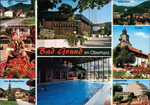 Ansichtskarte Bad Grund (Harz) Kurzentrum, Schwimmhalle, Apparthotel 1980