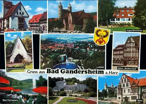 Bad Gandersheim Jugendherberge, Luftbild, See-Terrassen, Sanatorium 1991