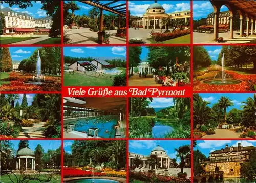 Ansichtskarte Bad Pyrmont Kuranlagen, Schwimmbad 1991