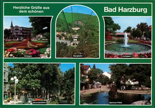Ansichtskarte Bad Harzburg Anlagen, Bergbahn, Bummelallee, Berliner Platz 1994