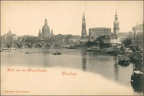 Ansichtskarte Innere Altstadt-Dresden Altstadt, Bellevue - Anlegestelle 1900 