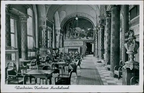 Ansichtskarte Wiesbaden Muschelssal im Kurhaus 1942 