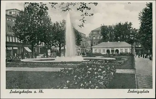 Ansichtskarte Ludwigshafen Partie am Ludwigsplatz 1936 