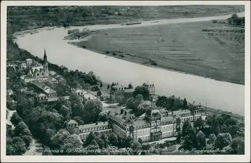 Ansichtskarte Hanau Luftbild Stadt und Schloß 1932 