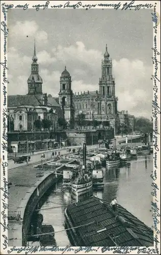 Innere Altstadt-Dresden Dampferanlegestelle - Dampfer, Altstadt 1935 