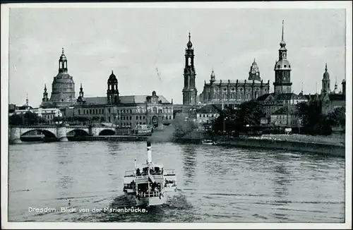 Ansichtskarte Innere Altstadt-Dresden Elbdampfer - Altstadt 1939 