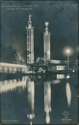 Postcard Göteborg Göteborg Jubiläumsausstellung bei Nacht 1923