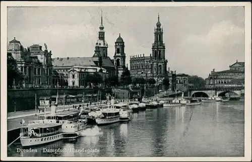 Ansichtskarte Innere Altstadt-Dresden Elbdampfer - Altstadt 1937 