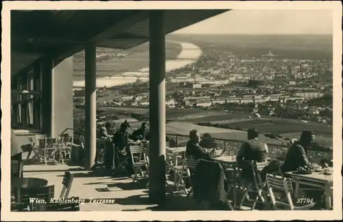 Döbling-Wien Restauration Kahlenberg - Blick von der Terrasse 1932 