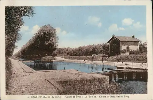 CPA Bray-sur-Seine Canal de Bray 1924 