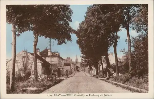 CPA Bray-sur-Seine Straßenpartie Faubourg de Jaulnes 1923 