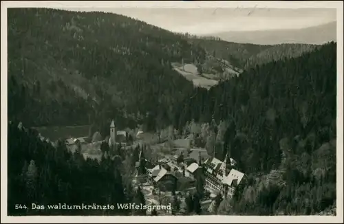 Postcard Wölfelsgrund Międzygórze Blick auf den Ort 1932 