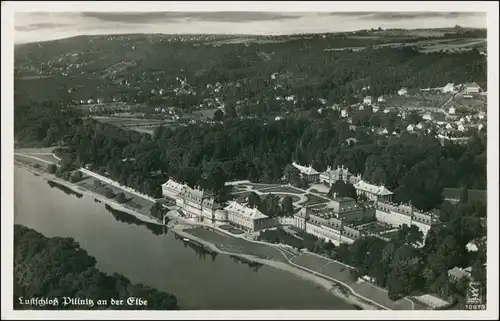 Ansichtskarte Pillnitz Luftbild mit Hinterland 1932 