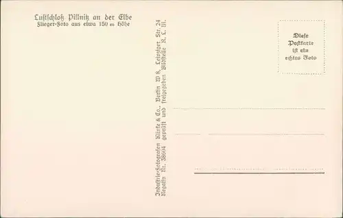 Ansichtskarte Pillnitz Luftbild mit Hinterland 1932 