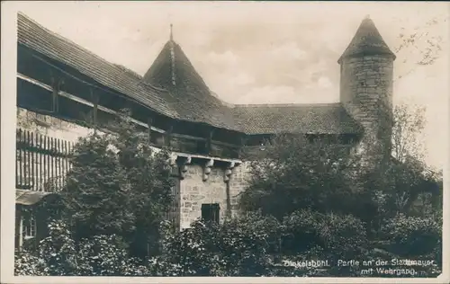 Ansichtskarte Dinkelsbühl Partie an der Stadtmauer mit Wehrgang 1932 