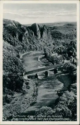 Bad Münster am Stein-Ebernburg Blick vom Stegfelsen  Rheingrafenstein 1939