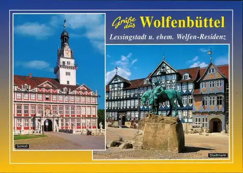 Ansichtskarte Wolfenbüttel Schloß und Stadtmarkt 1993