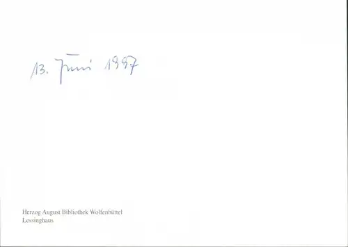 Ansichtskarte Wolfenbüttel Lessinghaus 1997