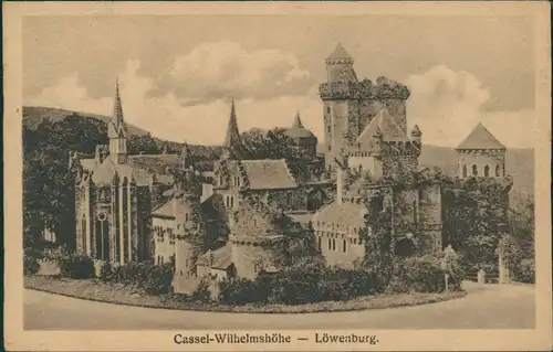 Ansichtskarte Bad Wilhelmshöhe-Kassel Cassel Löwenburg 1919