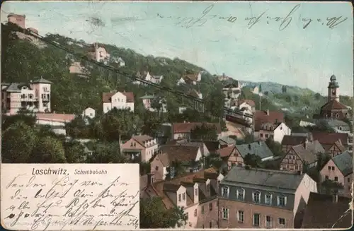 Ansichtskarte Loschwitz-Dresden Drahtseilbahn/Schwebebahn 1904