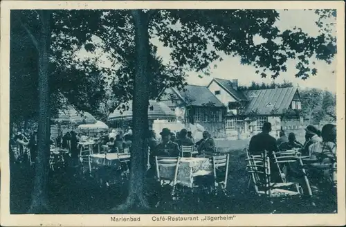 Postcard Marienbad Mariánské Lázně Café-Restaurant "Jägerheim" 1936