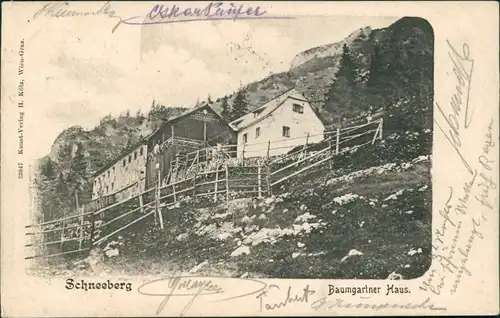 Ansichtskarte Reichenau an der Rax Baumgartner Haus 1901