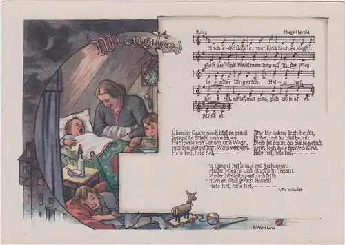 Vogtländische Künstlerpostkarten Liedkarten - A. Winslöw, Otto Schüller