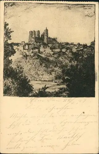 Ansichtskarte Laon Blick vom Friedhof 1921