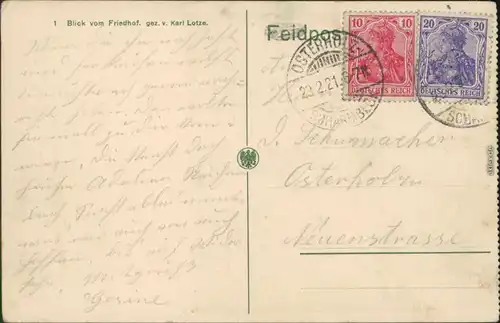 Ansichtskarte Laon Blick vom Friedhof 1921