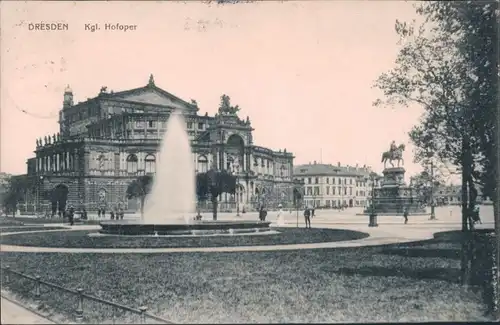 Ansichtskarte Innere Altstadt-Dresden Semperoper 1905
