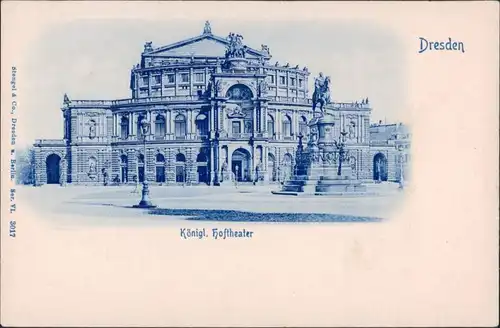 Ansichtskarte Dresden Das Königliche Hoftheater Blaudruck 1900