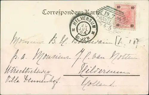 Postcard Franzensbad Františkovy Lázně Villa Imperial 1904 