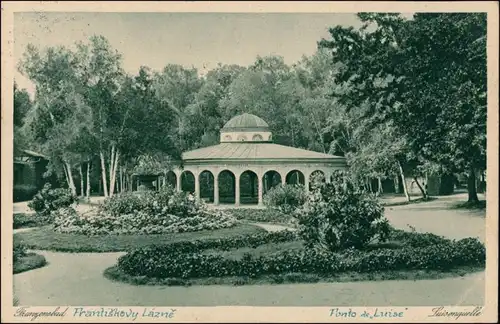 Franzensbad Františkovy Lázně Partie an der Luisenquelle 1929 