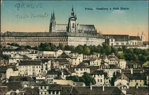 Postcard Prag Praha Stadt und Hradschin 1922 