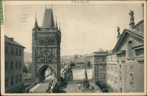 Postcard Prag Praha Alstädter Torbrücke 1934 