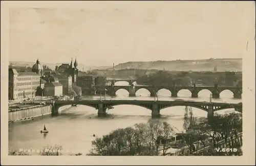 Postcard Prag Praha Blick über die Brücken - Fabriken 1934 