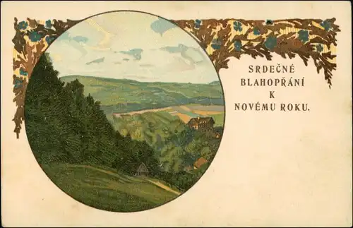 Ansichtskarte  Srdecne Blahoprani - Neujahr 1908 