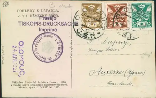 Postcard Deutschbrod Havlíčkův Brod / Německý Brod Luftbild 1925 