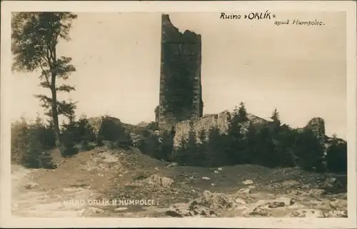 Postcard Humpoletz Humpolec Hrad Orlik 1929 