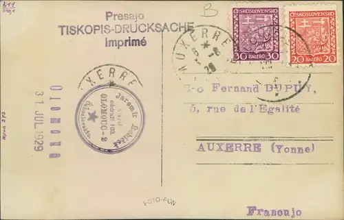 Postcard Humpoletz Humpolec Hrad Orlik 1929 