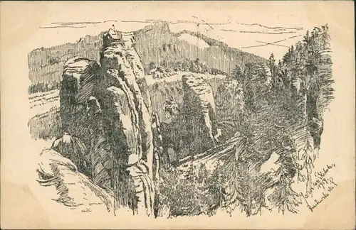 Jitschin (Gitschin) Jičín Prachovské skály / Prachauer Felse 1928 