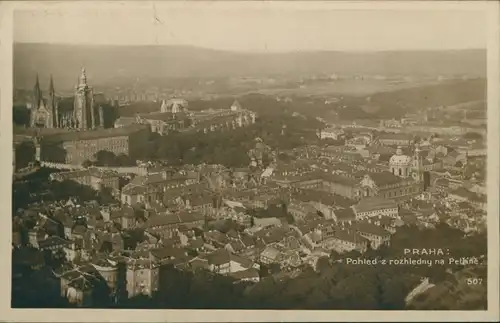 Postcard Prag Praha Blick über die Stadt 1926 