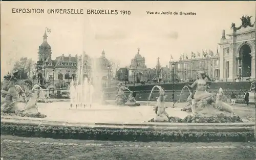 Postkaart Brüssel Bruxelles Vue du Jardin de Bruxelles 1910 