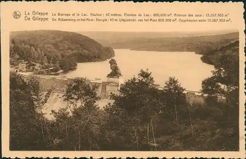 Postkaart Eupen Gileppe-Talsperre 1928 