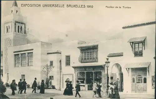 Postkaart Brüssel Bruxelles Pavillon de la Tunisse - Exposition 1910 