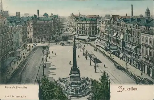 Postkaart Brüssel Bruxelles Place de Brouckere 1912 