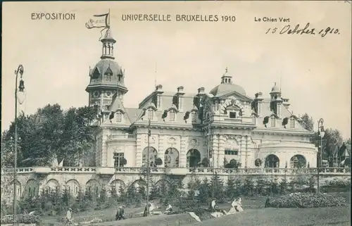 Postkaart Brüssel Bruxelles Le Chien Vert - Expo 1910 