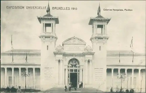 Postkaart Brüssel Bruxelles Colonies Francaises - Pavillon - Front 1910 