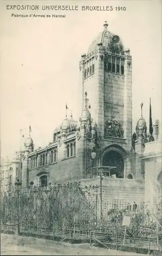 Postkaart Brüssel Bruxelles Fabrique Armes de Herstal - Expo 1910 