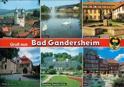 Bad Gandersheim Stiftskirche, Kloster, Kurhaus, Teich, Markt 1996